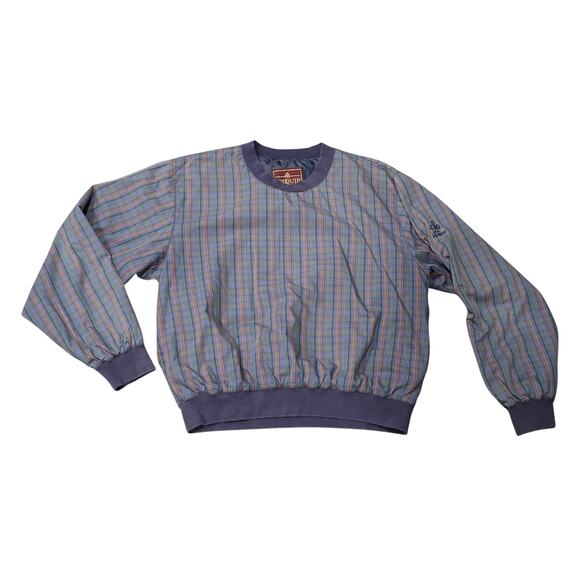 Vintage ProQuip Plaid Crewneck Pullover Golf Sweater Jacket - Picture 1 of 8